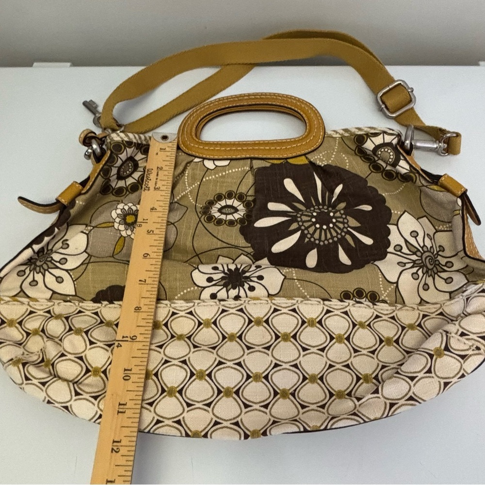 Fossil Satchel Canvas Floral Crossbody Purse Women’s Bag - Picture 11 of 11